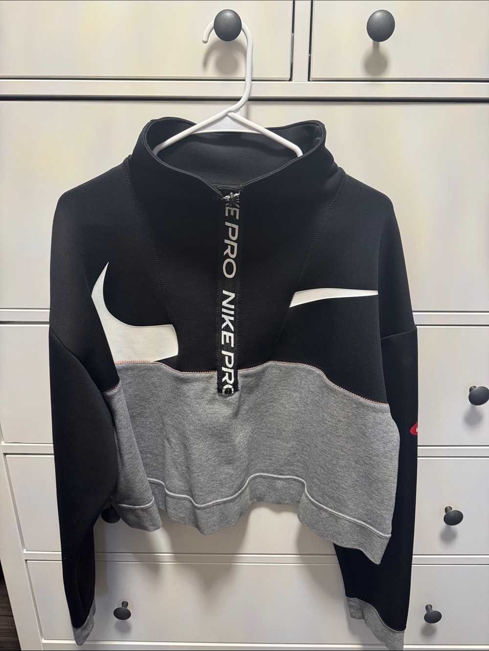 Nike Black & Grey Colorblock Quarter-Zip Sweatshirt